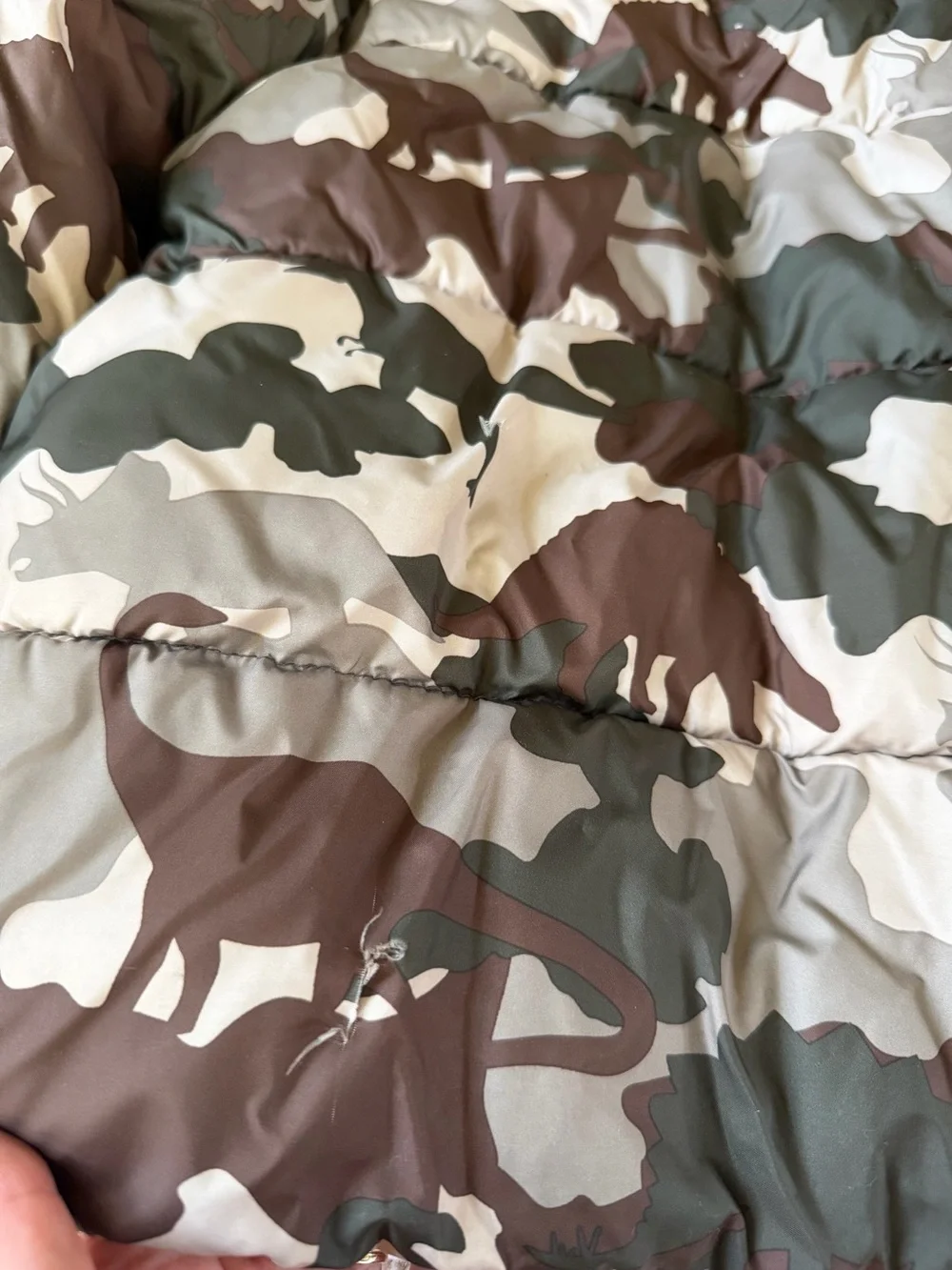 Zara Kids Camo Puffer Jacket in Brown & Green 3-4Y